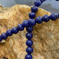 Sterling Silver Southwestern Style 4mm Lapis Beads 16" Necklace For Women