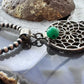 Vintage Native American Silver 3 Jade Beads Dreamcatcher Pendant For Women