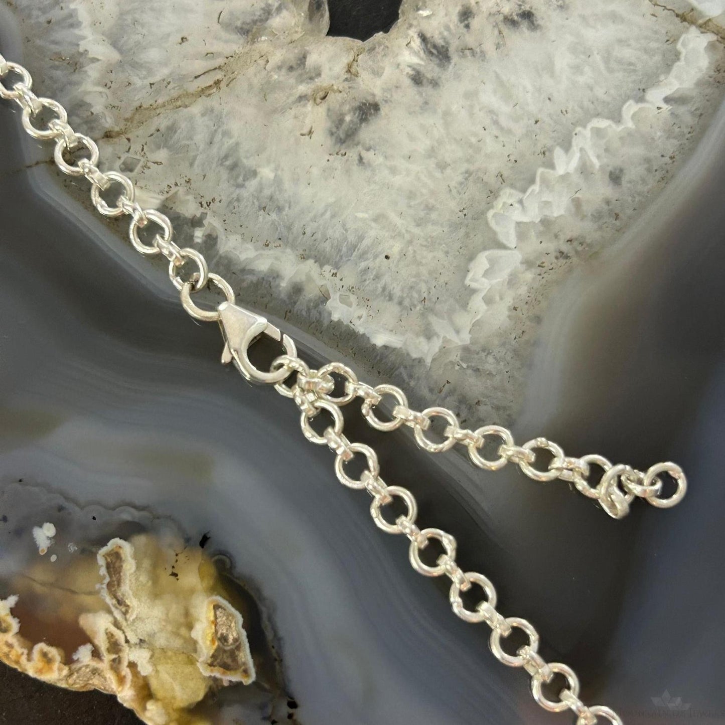 Sterling Southwestern Style Oval Pilot Mountain Turquoise 20" Necklace For Women