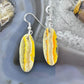 Sterling Silver Oval Bumblebee Jasper Slab Dangle Earrings For Women #165