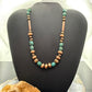 Southwestern Style 3-9.5mm Copper Navajo Pearl,Cylinder&Turquoise Beads Necklace For Women