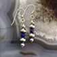 Carolyn Pollack Sterling Silver Navajo Pearl & Lapis Bead Dangle Earrings For Women