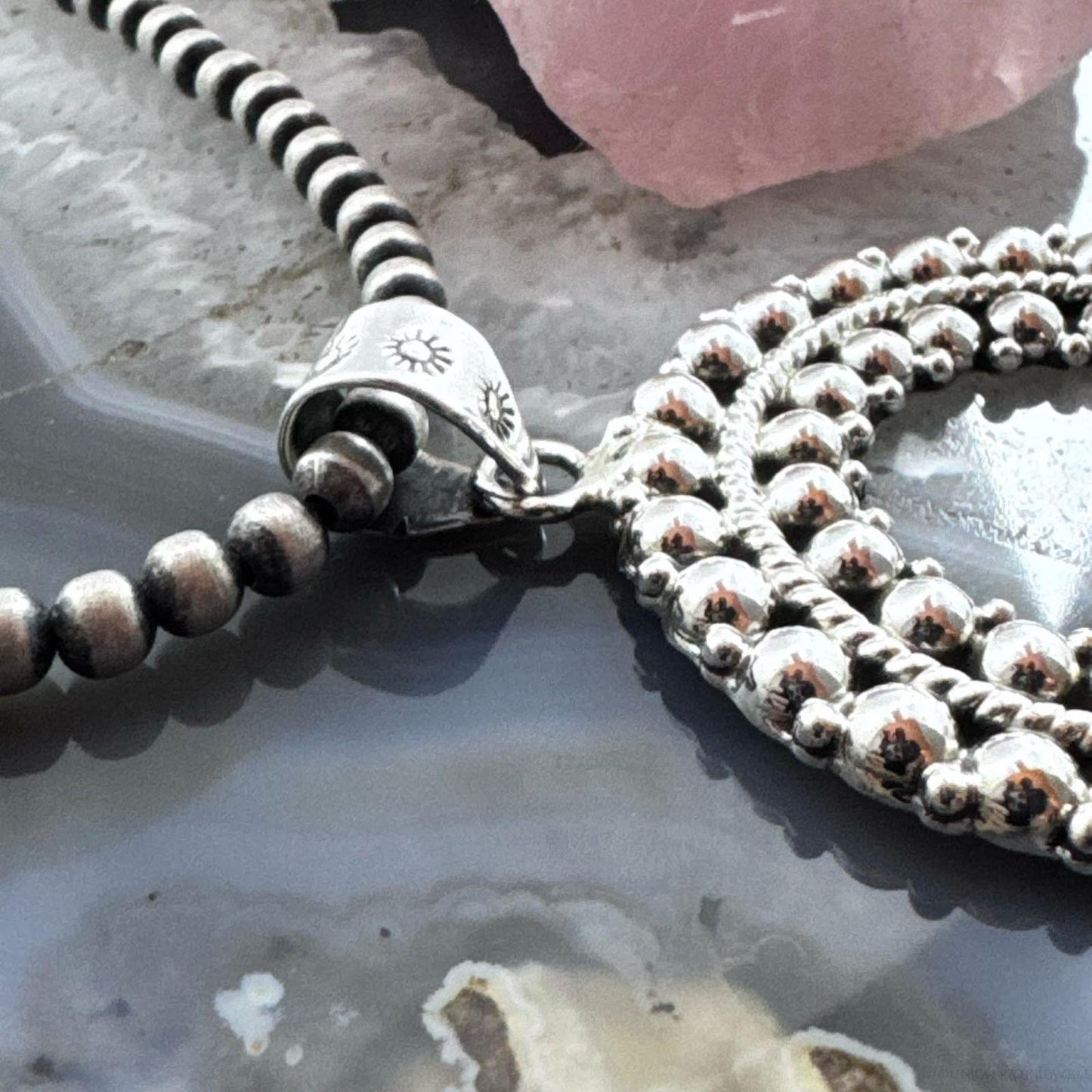 Southwestern Style Sterling Silver Decorated Unisex Cluster Naja Pendant
