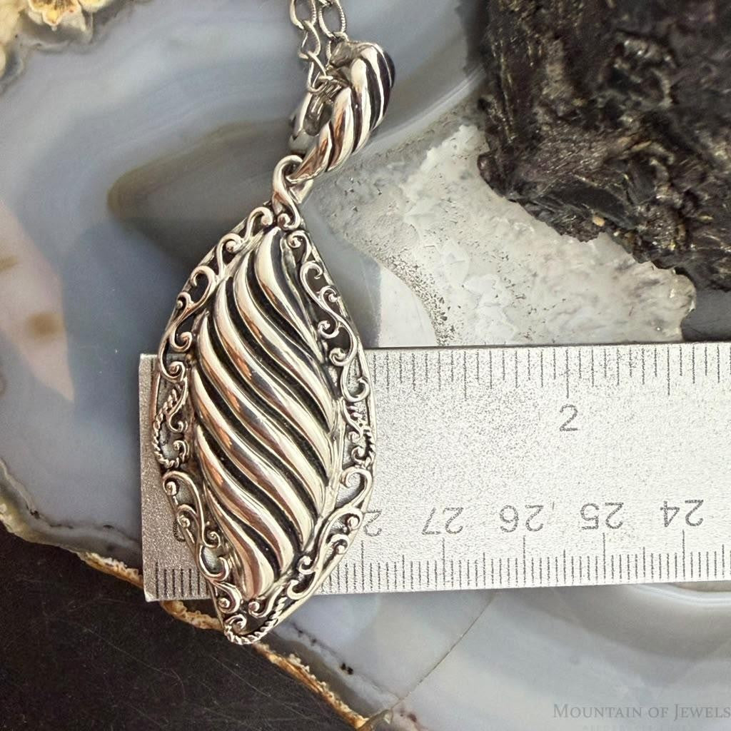 Carolyn Pollack Sterling Silver Swirl Decorated Enhancer 16" Necklace For Women