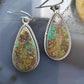 Sterling Silver Southwestern Style Teardrop Royston Turquoise Dangle Earrings For Women