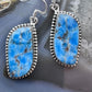 Sterling Silver Southwestern Style Blue Apatite Dangle Earrings For Women
