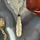 Anthony Gatewood Sterling Silver Onyx Beads Feather Pendant For Women