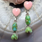 Sterling Silver Southwestern Style Sonora Gold Turquoise & Pink Conch Dangle Earrings For Women