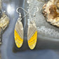 Sterling Silver Oval Bumblebee Jasper Slab Dangle Earrings For Women #180