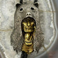 Sid Bell Tully NY Bronze & Pewter Man Inside Bear Decorated Bolo Tie For Men