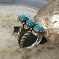 Carolyn Pollack Sterling Silver 3 Turquoise Split Shank Ring In Variety of Sizes