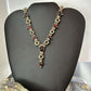 Signed Andes Miner Silver Garnet 20" Toggle Clasp Necklace For Women