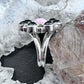 Native American Sterling Silver Pink Conch & Onyx Cluster Ring Size 8.5 For Women