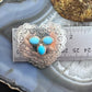 Dino E. Vintage Sterling Silver Turquoise Stamped Heart Slide Pendant For Women