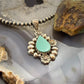 Sterling Silver Southwestern Style Teardrop Turquoise Decorated Pendant For Women