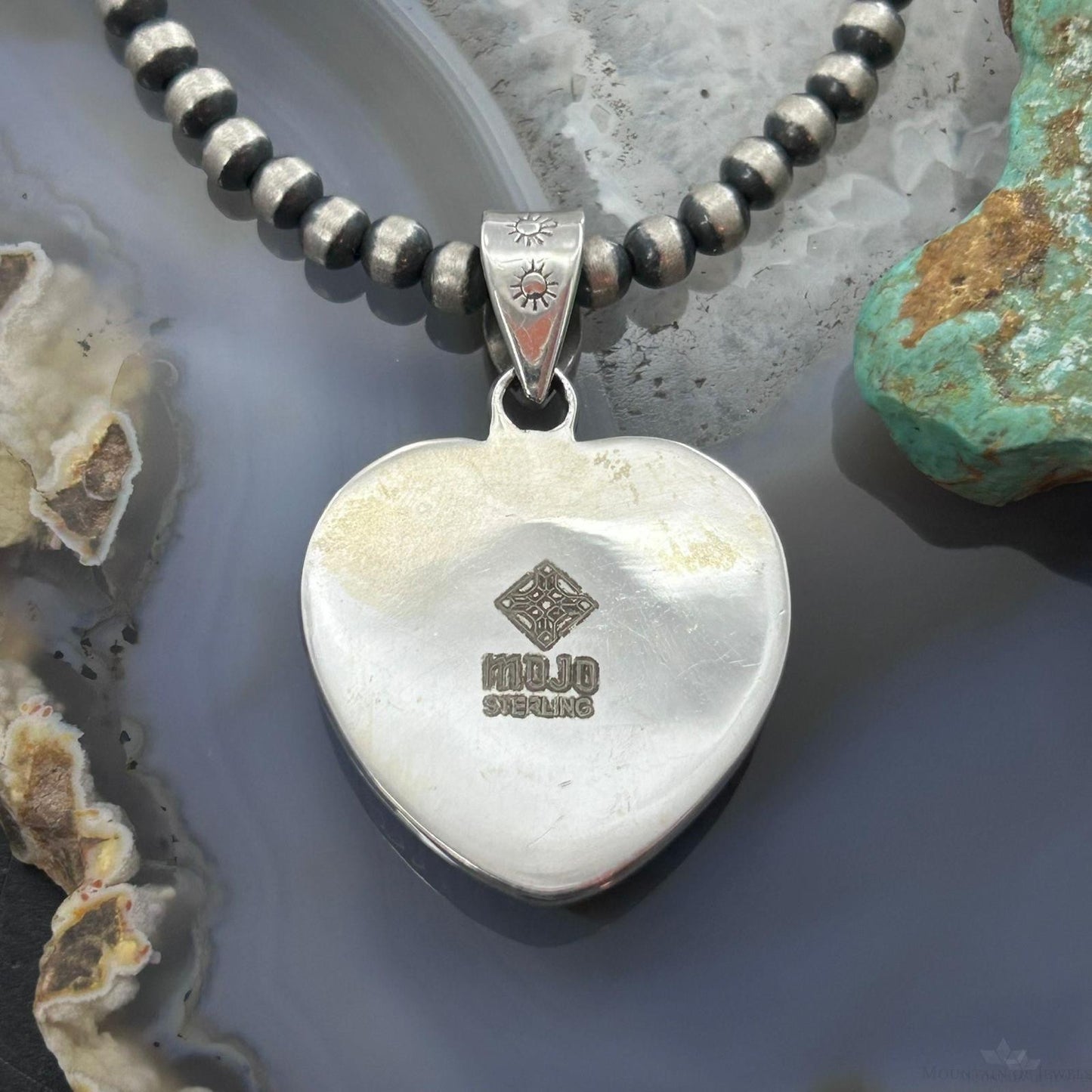 Sterling Silver Southwestern Style Charoite Heart Decorated Pendant For Women