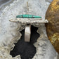 Sterling Silver Southwestern Style Teardrop Turquoise Decorated Adjustable Ring For Women