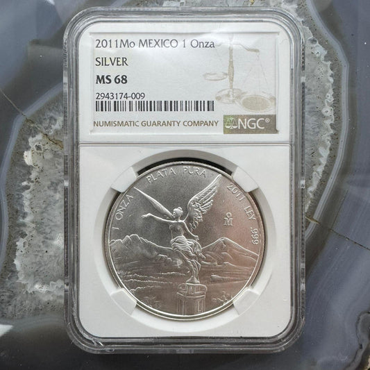2011 Mexico One Ounce Libertad .999 Fine Silver NGC MS68 #2943174-009