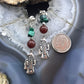 Carolyn Pollack Sterling Silver Malachite & Carnelian Father Christmas Dangle Earrings For Women