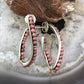 Carolyn Pollack Sterling Silver 23 Rhodonite Bead Curved Hoop Earrings For Women