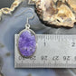 Sterling Silver Southwestern Style Oval Charoite Dangle Earrings For Women