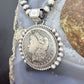 1881 Genuine 90% Silver Morgan Dollar Decorated Unisex Sterling Silver Pendant