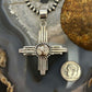 Sterling Silver Southwestern Style Round Wild Horse Unisex Zia Pendant #3