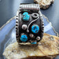 Vintage Native American Sterling Silver 8 Natural Kingman Turquoise Watch Cuff For Men