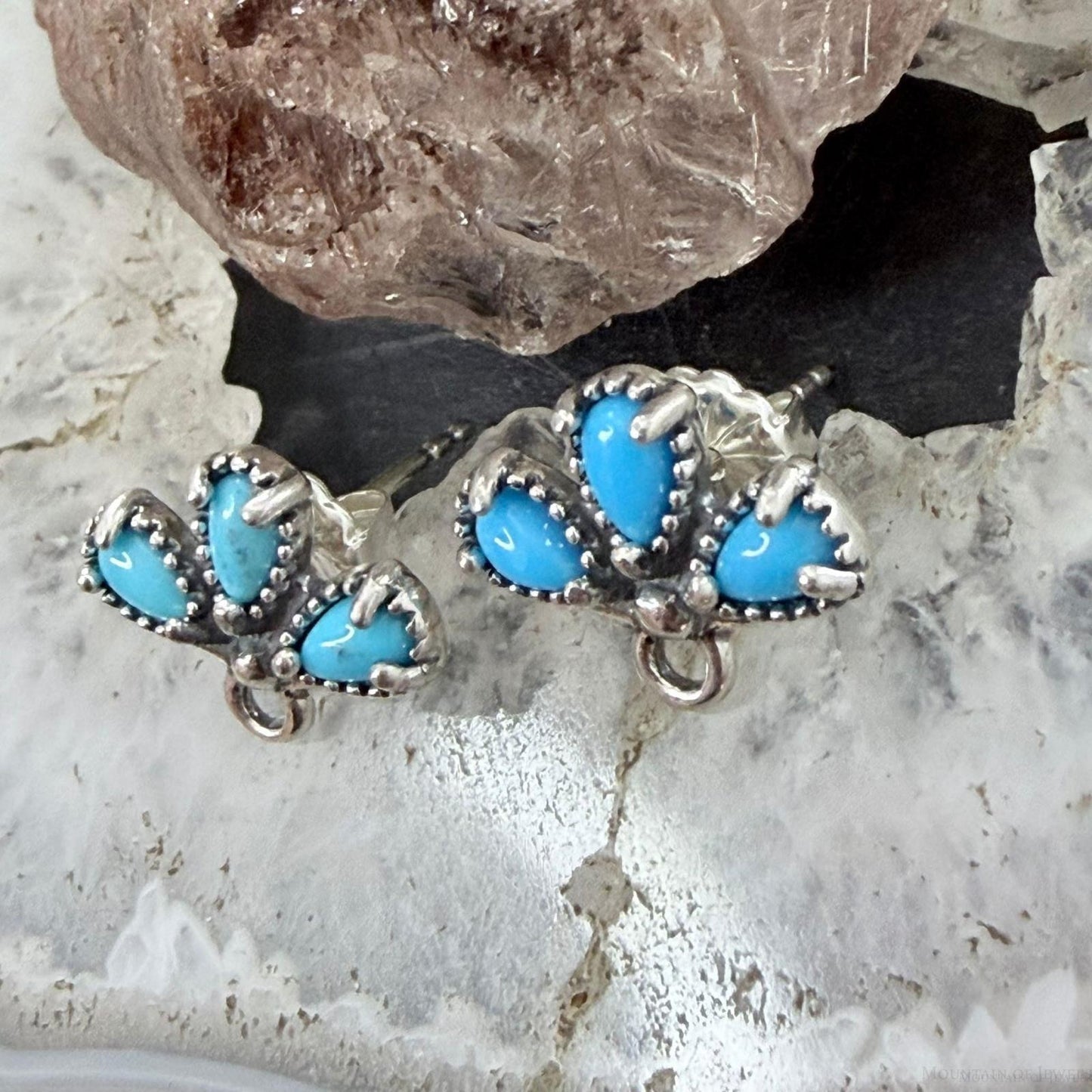 Carolyn Pollack Sterling Silver Teardrop Turquoise Stud Earrings For Women