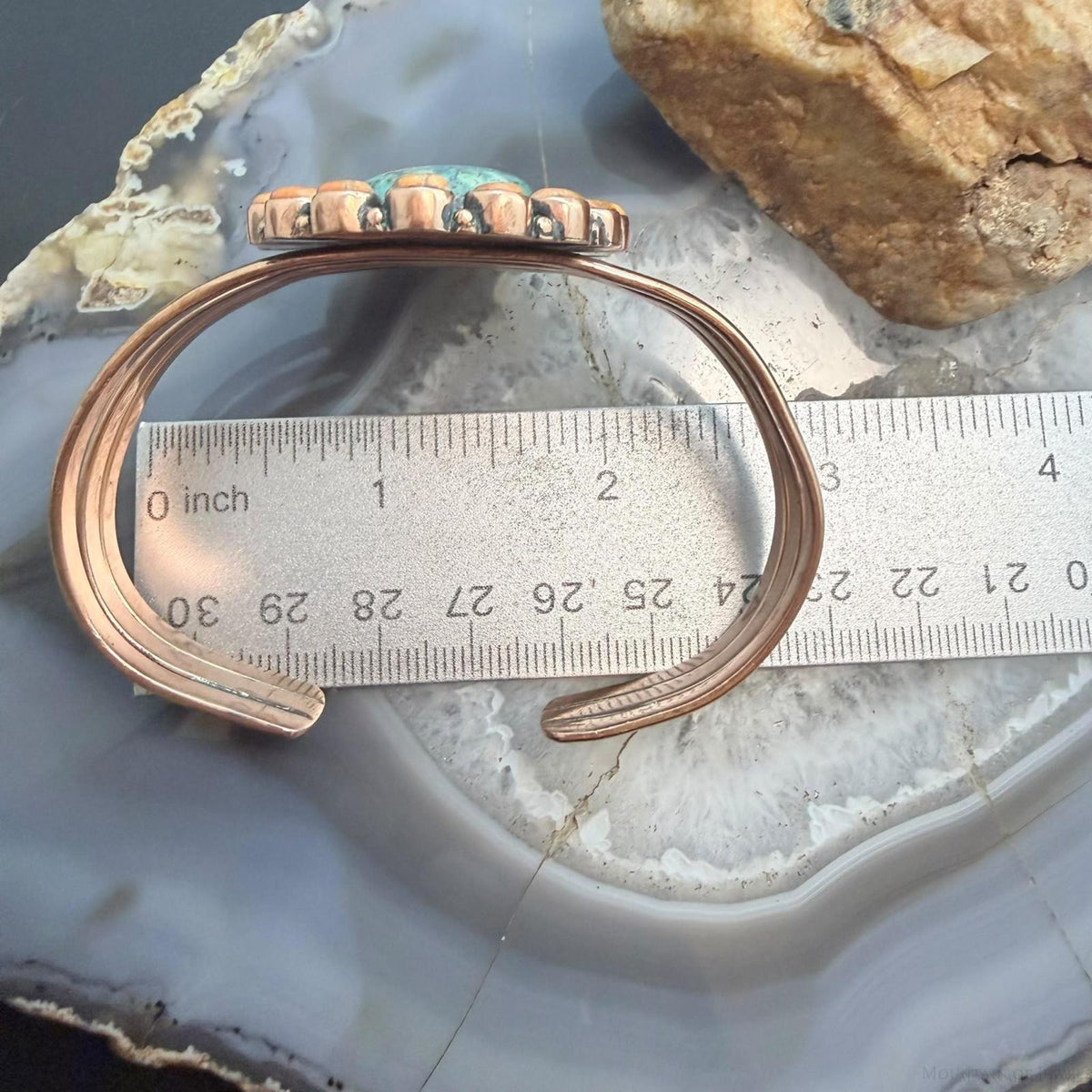 Copper Southwestern Style Tibetan Turquoise & Spiny Oyster Bracelet For Women