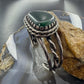 Vintage Taos Pueblo Native American Sterling Silver Malachite Bracelet For Women