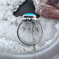 Native American Sterling Silver Turquoise Bar Ring Size 9.5 For Women