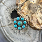 Sterling Silver Southwestern Style Mohave Turquoise Cluster Ring Size 8 For Women