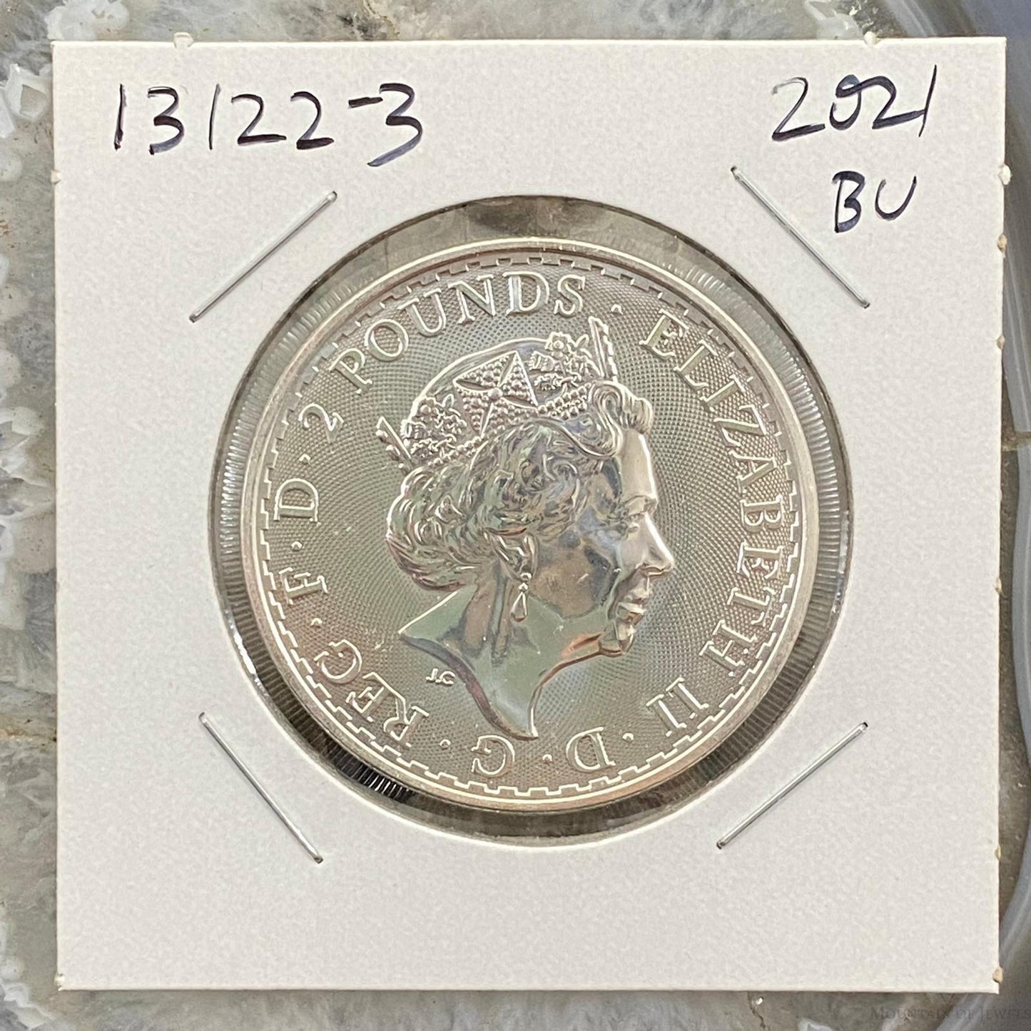 2021 UK 1.0 Ounce Britania 2 Pounds .9999 Fine Silver BU #13122-3