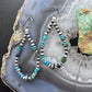 Sterling Silver Southwestern Style Navajo Pearl & Turquoise Bead Hoop Earrings For Women