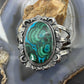 Sterling Silver Southwestern Style Large Oval Malachite Azurite Bracelet For Women