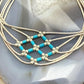 Sterling Silver Liquid Silver & Turquoise Woven Beaded 7" Bracelet For Women