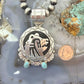 Alonzo Mariano Native American Sterling Silver Overlay Fetish Bear w/Turquoise Unisex Pendant