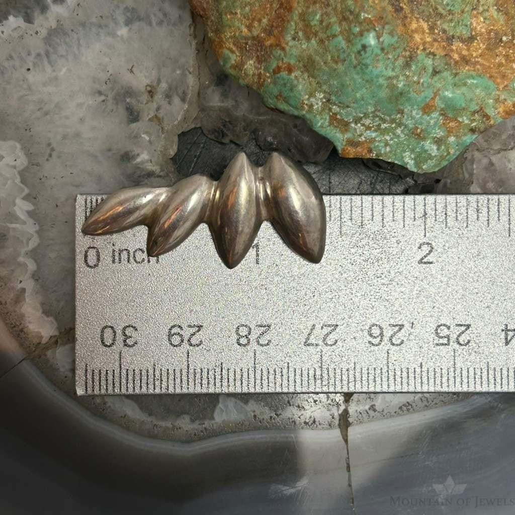 Vintage Sterling Silver Leaf style Fashion Post Earrings For Women