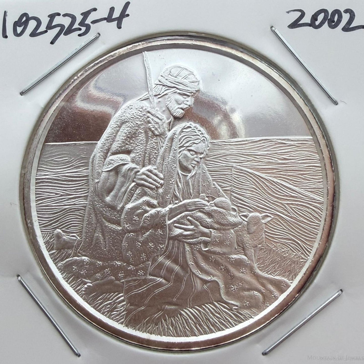 Vintage US 2002 One Troy Ounce .999 Fine Silver Holiday Theme #102525-4HXPE