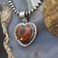 Sterling Silver Southwestern Style Seam Agate Heart Pendant For Women #2