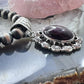 Native American Sterling Silver Oval Purple Spiny Oyster Pendant For Women