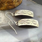 Michael Nez Native American Sterling Silver Stamped Curved Dangle Earrings For Women