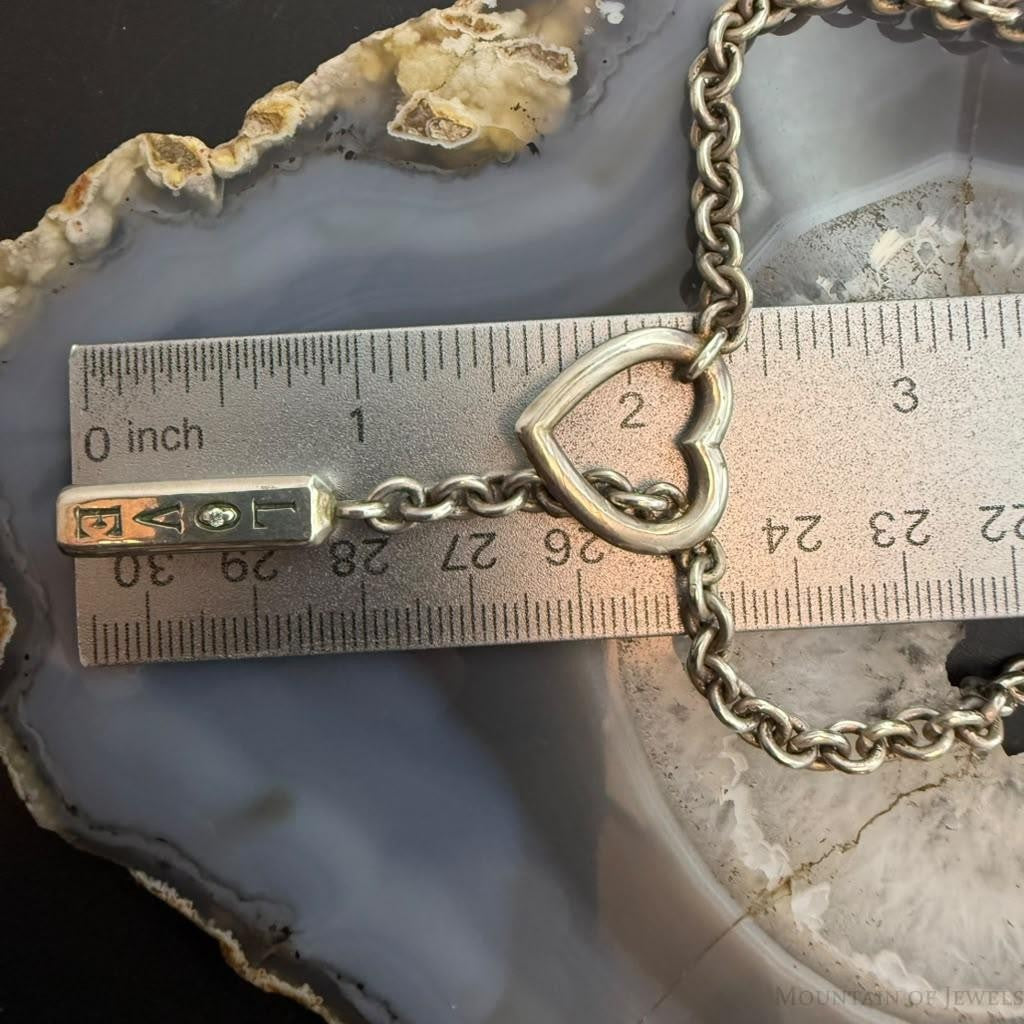Sterling Silver Fashion Chain Link w/Pendant Love Always 20" Necklace For Women