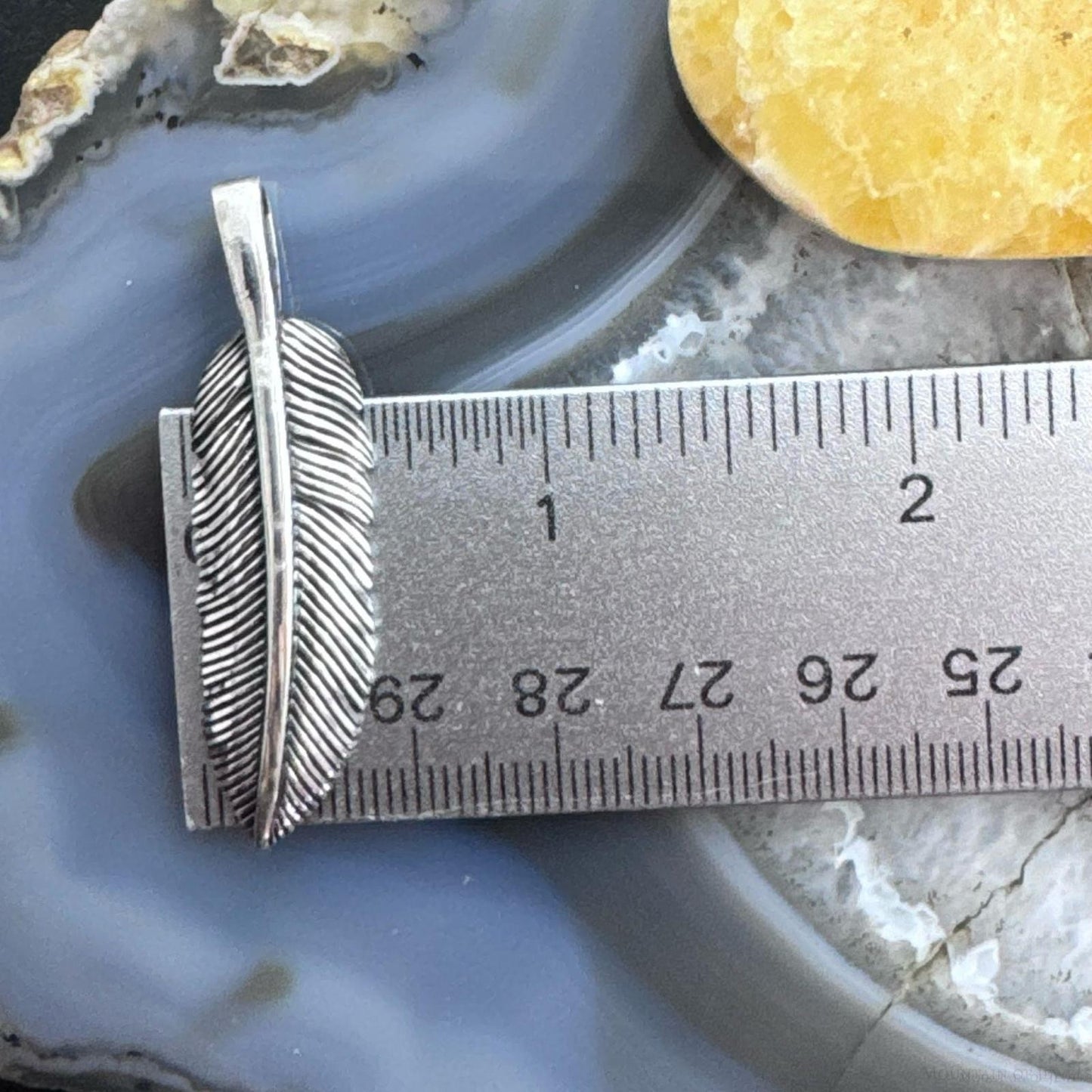 Sterling Silver Southwestern Style Unisex Feather Pendant