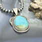 Sterling Silver Southwestern Style Wide Teardrop Kingman Turquoise Decorated Pendant