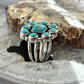Sterling Silver Southwestern Style Mohave Turquoise Cluster Ring Size 7.5 For Women