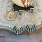 Davis Kaamasee Zuni Sterling Turquoise Needlepoint Dangle Earrings For Women