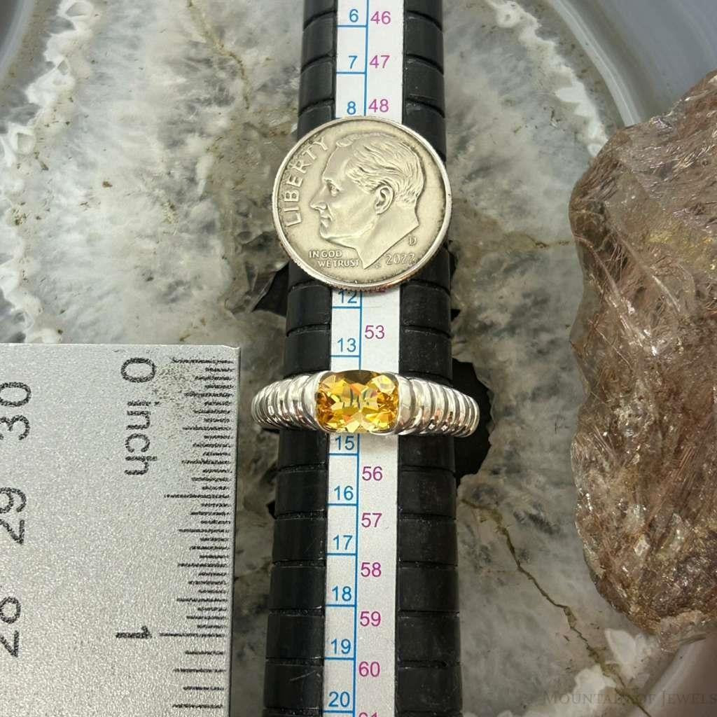 Carolyn Pollack Sterling Silver Faceted Citrine Decorated Ring For Women