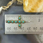 Vintage Signed Sterling Silver Petite Point Turquoise Unisex Cross Pendant